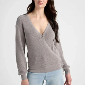 NWT Gentle fawn Camille front wrap surplice pullover sweater burgundy M